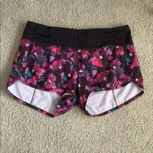 Floral Lululemon speed shorts